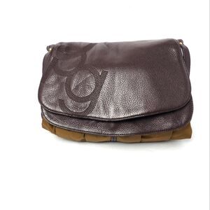 Purificacion Garcia Cow/ Polyester Blend Shoulderbag Brown Olive 15x11